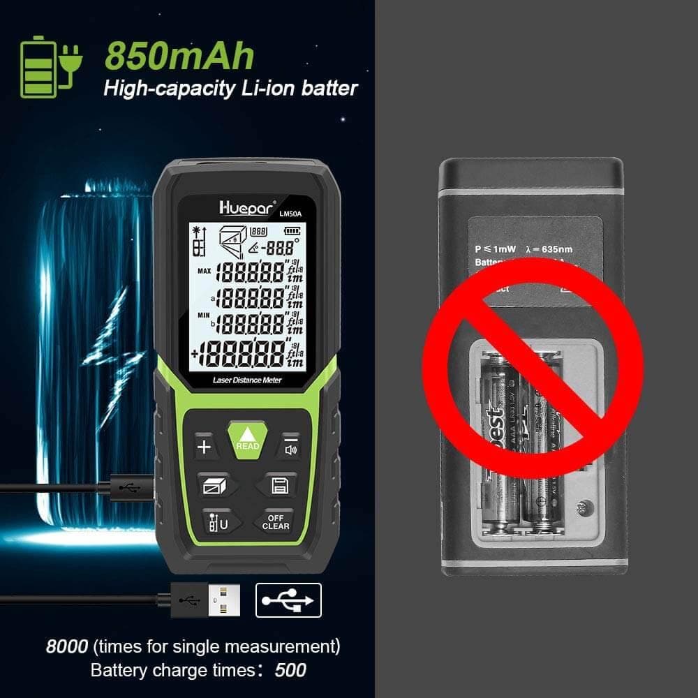 Huepar LM50A -  50M Laser Distance Meter - Image 3