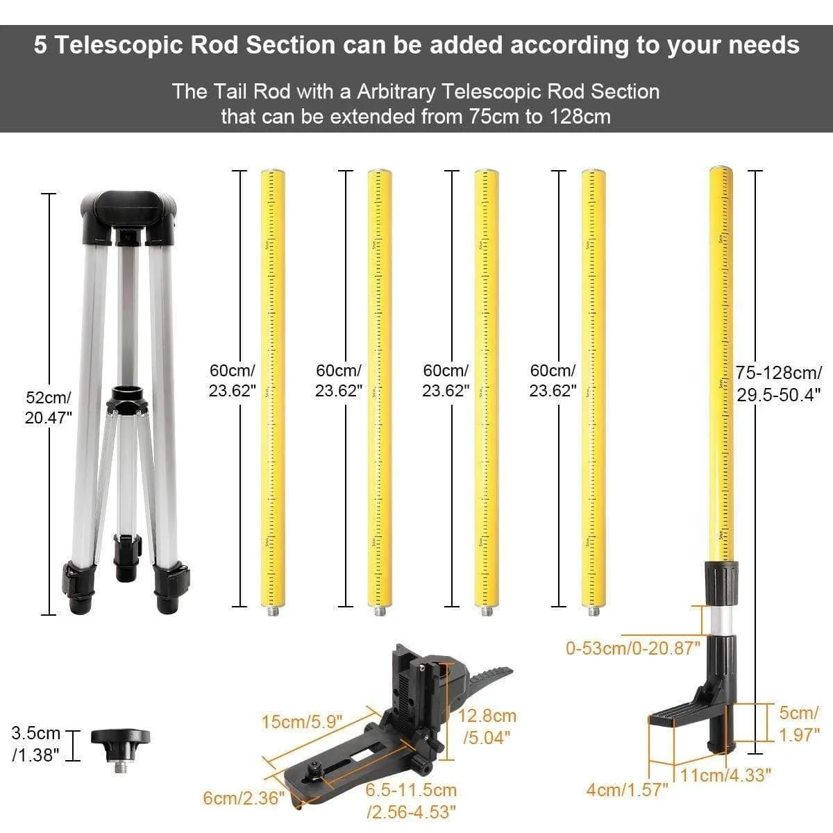 Huepar LP36 - 3.7m/12ft Laser Telescoping Pole - Image 6